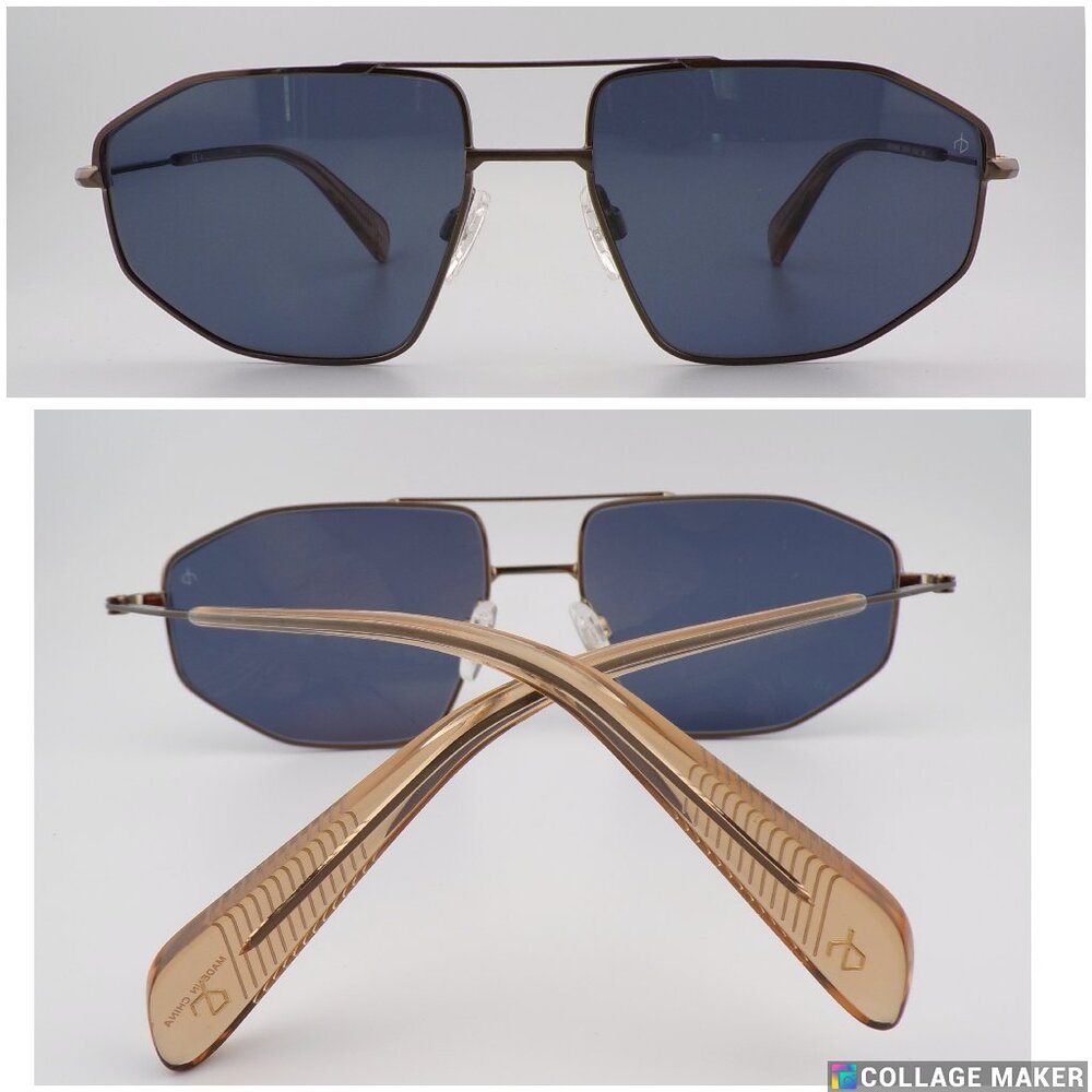 Rag & Bone Antique Gold Geometric Aviator Navigator, Lightweight Unisex 5036GS
